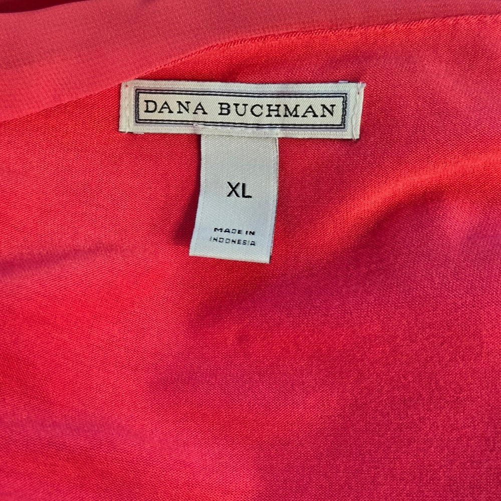 Dana Buchanan Pink Chiffon Side Tie Blouse Coral Layered Top XL - Picture 8 of 9